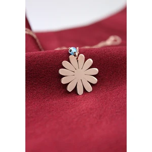 Silver & Silver Gümüş Rose Nazar Boncuklu Papatya Kolye