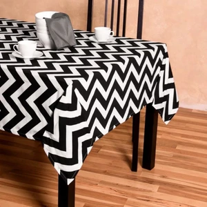 Duck Masa Örtüsü Su Geçirmez Leke Tutmaz Zigzag Siyah 110 x 110 cm