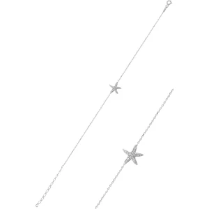 Söğütlü Silver Gümüş Zirkon Taşlı Deniz Yıldızı Modeli Bileklik