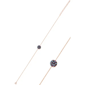 Söğütlü Silver Gümüş Rose Renkli Yuvarlak Bileklik