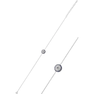 Söğütlü Silver Gümüş Rodyumlu Nazar Modeli Bileklik