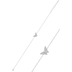 Söğütlü Silver Gümüş Rodyumlu Kelebek Bileklik