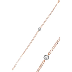 Söğütlü Silver Gümüş Elmas Montürlü Tek Taşlı Bileklik