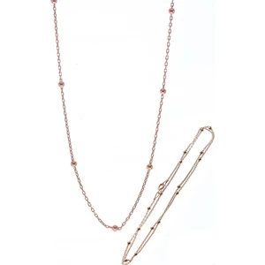 Söğütlü Silver Gümüş 45 cm Rose Top Top Zincir