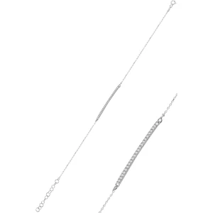 Söğütlü Silver Çubuk Model Zirkon Taşlı Rodyum Kaplama Gümüş Bileklik