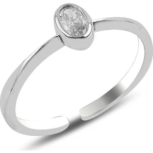 Söğütlü Silver Gümüş Rodyumlu Zirkon Taşlı Ayarlamalı Yüzük