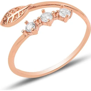 Söğütlü Silver Gümüş Ayarlamalı Yaprak Modeli Yüzük