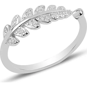 Söğütlü Silver Gümüş Ayarlamalı Yaprak Modeli Yüzük