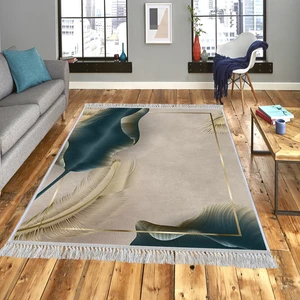 Dekoratif Özel Tasarım Pamuklu Dokuma Taban Yumuşak Dokulu Halı Krem 80 x 120 cm