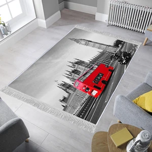 Dekoratif Özel Tasarım Pamuklu Dokuma Taban Yumuşak Dokulu Modern Çocuk Halısı Gri 80 x 150 cm