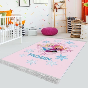 Dekoratif Özel Tasarım Pamuklu Dokuma Taban Yumuşak Dokulu Modern Çocuk Halısı Pembe - Turkuaz 80 x 120 cm