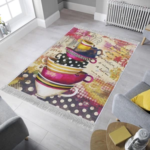 Dekoratif Özel Tasarım Şönil Dokuma Taban Yumuşak Dokulu Halı Renkli 100 x 150 cm