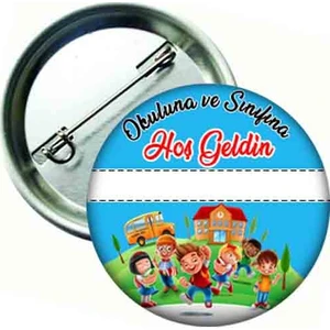 Hediye Panayırı Okuluna ve Sınıfına Hoş Geldin Öğrenci Yaka Rozeti 20'li