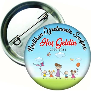 Hediye Panayırı Okuluna ve Sınıfına Hoş Geldin Öğrenci Yaka Rozeti 20'li