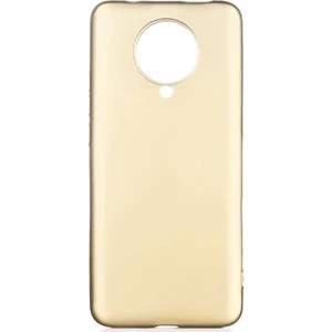 Tekno Grup Pocophone F2 Pro Kılıf Mat Premium Silikon Kılıf Gold + Cam Ekran Koruyucu