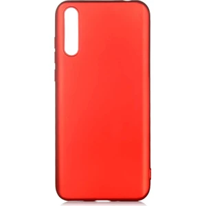 Tekno Grup Huawei P Smart S (Y8P) Kılıf Mat Premium Silikon Kılıf Kırmızı + Cam Ekran Koruyucu