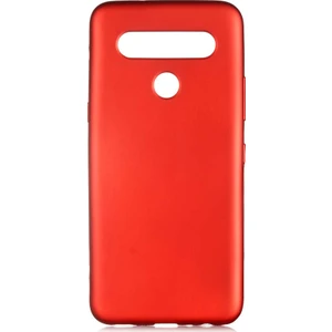 Tekno Grup LG K61 Kılıf Mat Premium Silikon Kılıf Kırmızı + Cam Ekran Koruyucu