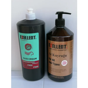 Tuz ve Paraben Içermeyen At Kuyruğu Şampuan ve Saç Bakım Kremi 1000 ml Set