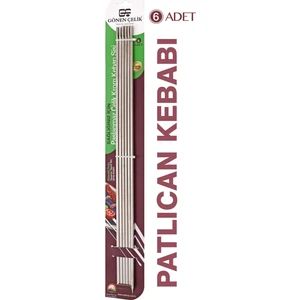 Gönen Çelik Şiş Paslanmaz Çelik Kebap Şişi 6 Adet (Patlıcan Kebap)