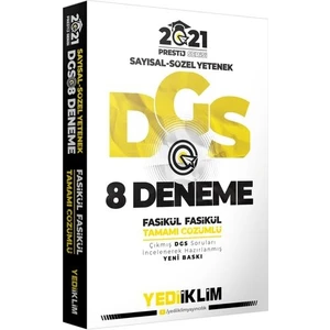 Yediiklim Yayınları Yayınevi ALES 2021 Prestij Serisi Tamamı Çözümlü 8 Fasikül Deneme