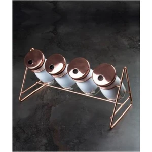 4 Parça Beyaz Stantlı Cam Baharat Set ALG-010103