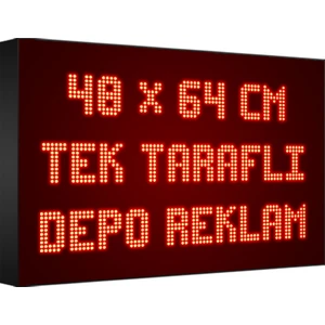 Depo Tabela Reklam Kırmızı Kayan Yazı LED Tabela 48 X64 cm Tek Taraflı Depo Reklam Tabela Depo Tabela Reklam