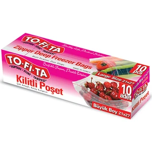 To-Fi-Ta Büyük Boy Kilitli Poşet 10'lu 21X27 cm
