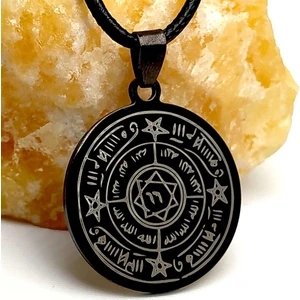 Osmanlı Gümüş Celcelutiye ve İsmi Azam Vefki Kadın Erkek Çelik Deri Kolye