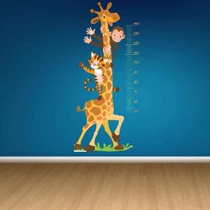 Kt Decoration Zürafa-Kaplan-Maymun Boy Ölçer Çocuk Odası Sticker