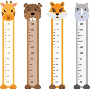 Kt Decoration Sevimli Hayvanlar 4 Adet Boy Ölçer Duvar Sticker Mega Set