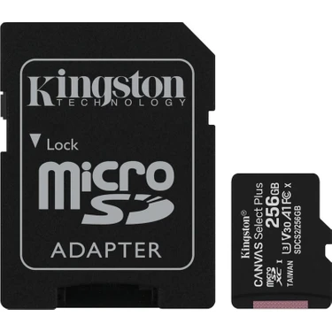 Kingston Canvas Select Plus 256GB 100MB/s SDCS2/256GB A1 C10 Micro SD