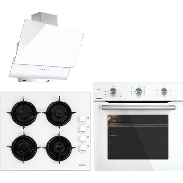Kumtel Delux Beyaz Ankastre Set (DA6-835 Davlumbaz - KO-40TAHDF Ocak - A6SF2 mt