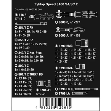 WERA-05160785001-8100 SA/SC 2 Juego de carraca Zyklop Speed - cuadradillo  de 1/4 y cuadradillo de 1/2, métrico » Chollometro