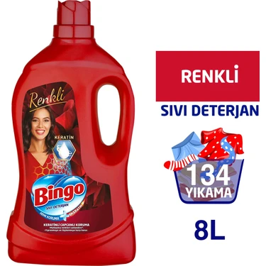 Bingo Renkli Sıvı Bakım Çamaşır Deterjanı 4 lt