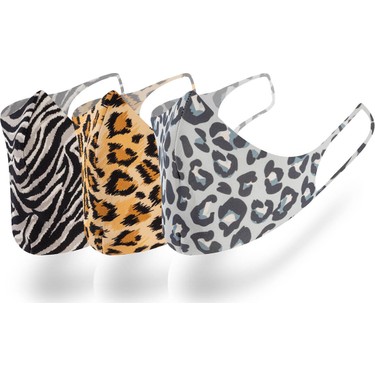 Mutlu Maske Leopar Zebra Serisi 3 Lu Siyah Sari Mavi Renkli Fiyati