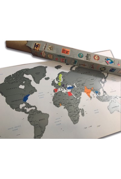 Mapofx Gez-Kazı Harita - Kazınabilir Dünya Haritası