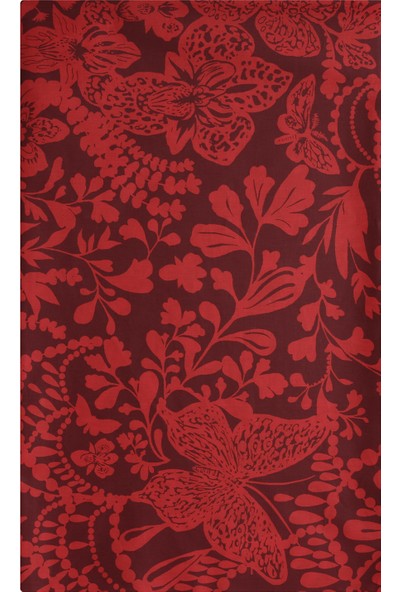 Eno Concept Kırmızı Yoğun Desenli Pamuk Kolay Temizlenebilir Leke Tutmaz Masa Örtüsü 140 x 160 cm