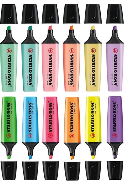 Stabilo Boss Original Fosforlu İşaretleme Kalemi 6 Pastel 6 Canlı Renk