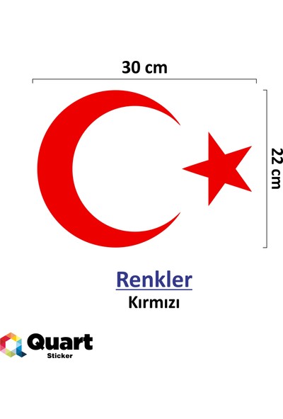 Quart Ay Yıldız Sticker Türk Bayrağı Sticker