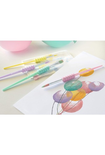 Faber-Castell Soft Touch Fırça Seti Pastel Renkler 4'lü