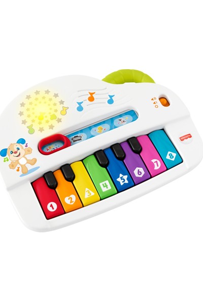 Fisher-Price Eğlen ve Öğren Işıklı ve Eğlenceli Oyuncak Piyano, Türkçe, Işıklar, Gerçek Müzik Notaları ve Eğitici Şarkılarıyla GTW20