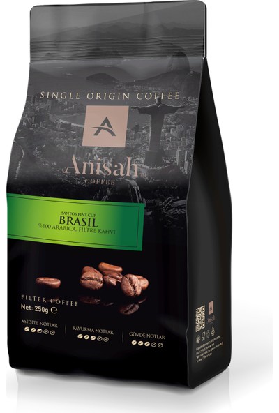 Anisah Brezilya Filtre Kahve 250 Gr Çekirdek (Öğütülmemiş)