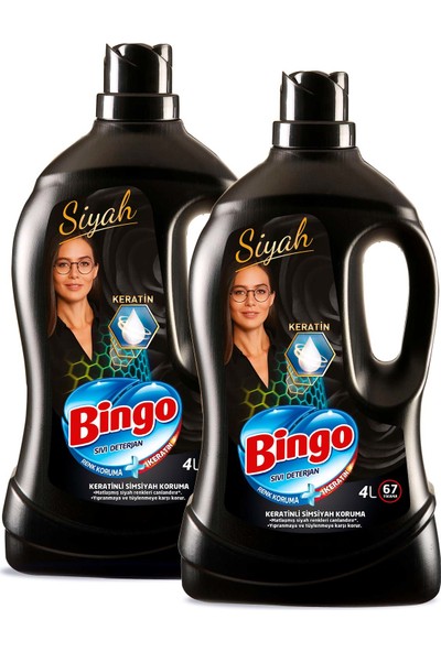 Bingo Siyah Sıvı Bakım Çamaşır Deterjanı 4 lt 2'li