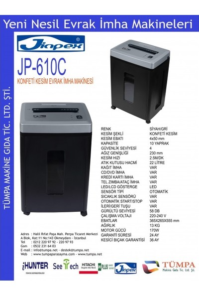 Jinpex JP-610 C Ofis Tipi Evrak Imha Makinesi