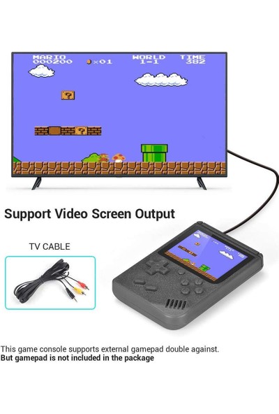 Kontorland 8 Bit El Atari Si 3" Ekranlı 400 Oyunlu Gameboy Mini Oyun Konsolu