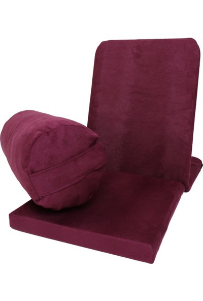 Zunkla Meditasyon Sandalyesi + Yoga Bolster Minderi 2'li Set Tay Tüyü Pamuklu Kumaş