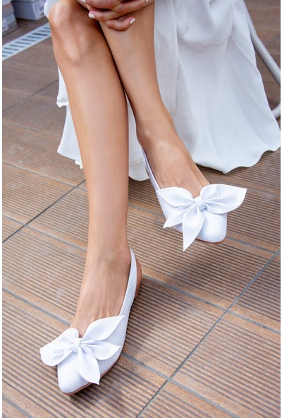 Fox Shoes Beyaz Kadın Babet H726809009