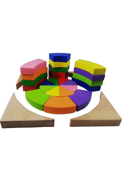 Arda Oyuncak Ahşap Renkli Dairesel Eğitici Puzzle