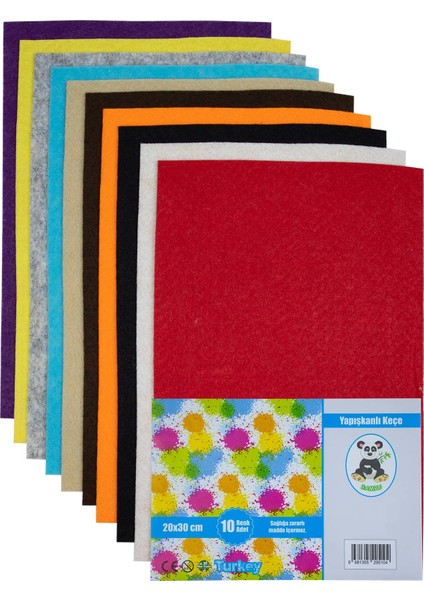 Renkli Keçe 1 mm 20 x 30 cm 10'lu