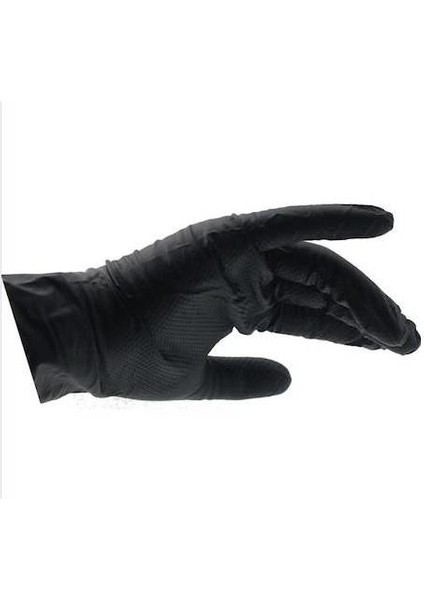 Nti-Glove Siyah Pudrasız Nitril Eldiven 50 Li Kalın Tırtıklı L Beden fiyatları